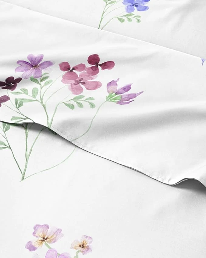 Dependable Floral Sheets – Butterfly Floral Bed Sheet Set – 1 Flat 1 Fitted amp 1 Pillowcase w Deep Pockets – Comfy Wrinkle amp Fade – Boho Botanical Bedding – Soft Breathable and Cooling – Twin XL Size Set Clean