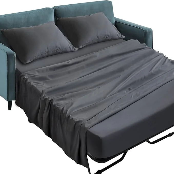 Fine SPRINGSPIRIT Sleeper Sofa Queen Sheets Set 4 Piece Bed Sheets Set Up to 8 quot Deep Pockets Extra Soft and Breathable Bedding Sheets Black Exceptional
