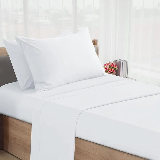Modern SPRINGSPIRIT Cot Sheets – 30 quot x 75 quot x 9 quot 4 Piece Set Fitted Sheets for Twin Camp Bunk RV Bunk Guest Beds White Solid