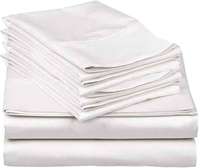 Minimalist Mattress-Homes 6 Piece King Sheet Set Hotel Luxury Collection Egyptian Cotton 18 Inch Deep Pocket Fitted Sheet Soft amp Cool Breathable Bedding with 4 Pillowcases in White Solid Original Design