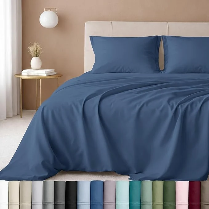 Elite CALIFORNIA DESIGN DEN 5-Star Hotel 600 Thread Count Cotton Soft amp Smooth Queen Sheet for Bed with Deep Pockets Quality Beats Egyptian Cotton Claims Royal Navy Blue Excellent