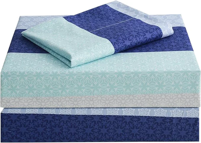 Prestigious JSD Striped Sheet Set Twin Size 3 Piece Soft Printed Microfiber Sheet Set Extra Deep Pocket User-Friendly