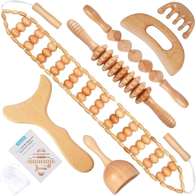 Sophisticated Xokocli 7-in-1 Wood Therapy Massage Tools Lymphatic Drainage Massager Expertly Made