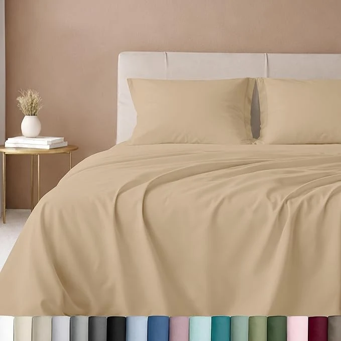 Dependable California Design Den 600 Thread Count Sheets Queen Cotton Sateen Soft Deep Pocket Sheet Bedding Sheets amp Pillowcases Golden Tan Fine Crafted