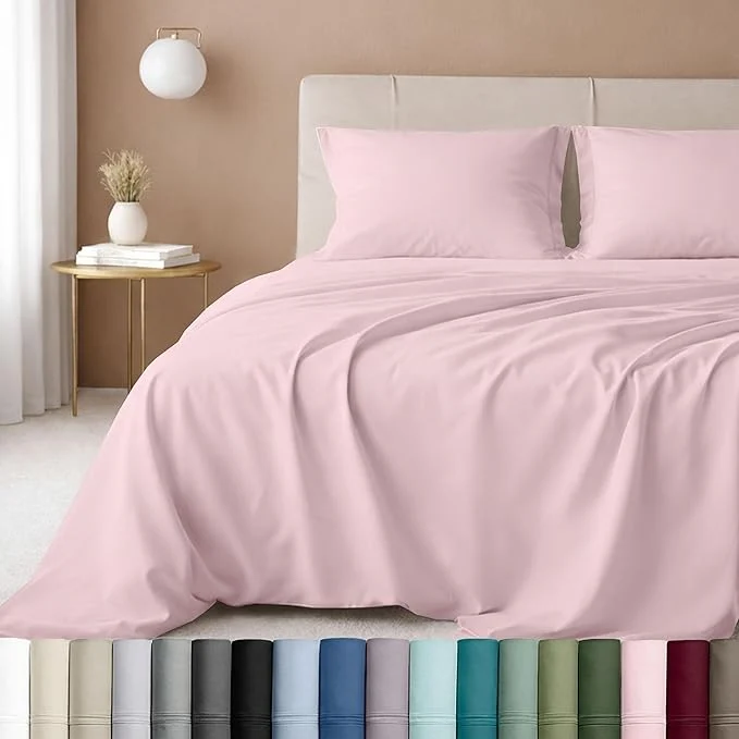 Outstanding CALIFORNIA DESIGN DEN 5-Star Hotel 600 Thread Count Cotton Sheets Set Soft amp Smooth Queen Sheet Set with Deep Pockets Quality Beats Egyptian Cotton Claims Blush Pink Environmentally Friendly