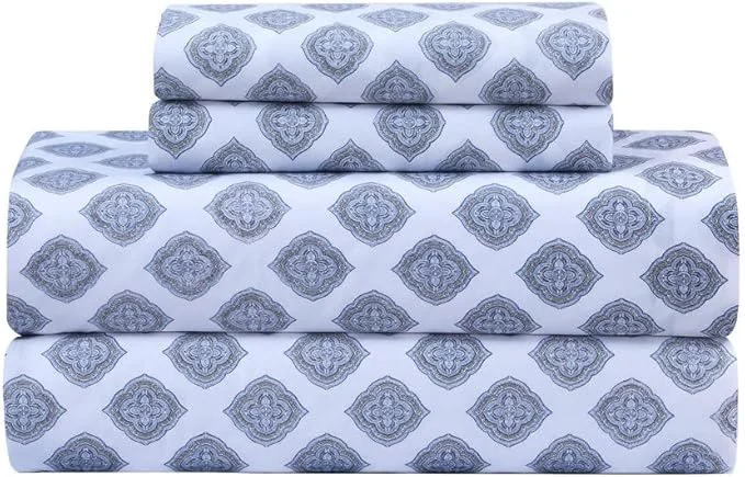 Enhanced Feather amp Stitch Softest Cotton Sheets 300 Thread Count Percale Weave Bedding 16 quot Deep Pocket Cooling Sheets Breathable Bed Set Hotel Premium Quality Queen Diamond Verified
