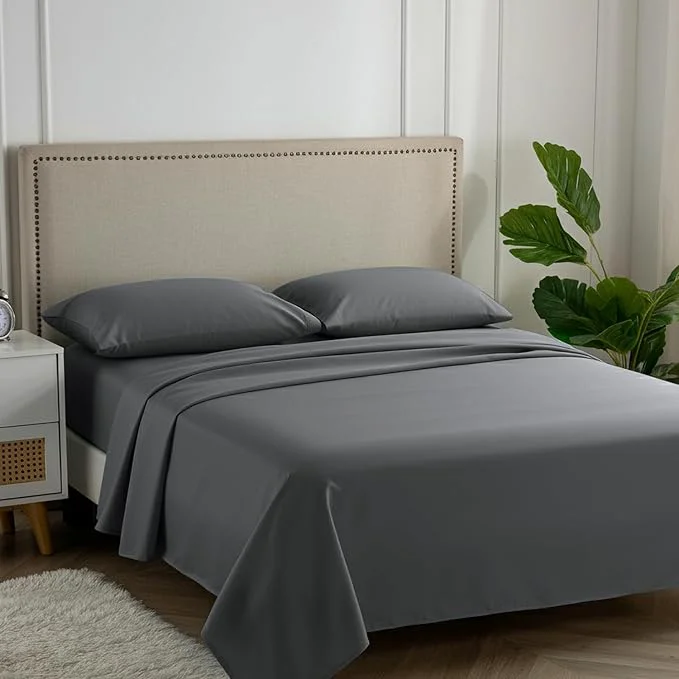 Advanced Carressa Linen Egyptian Cotton Queen Sheet Set – 600 Thread Count Egyptian Cotton Queen Sheets Set 4 PC Graphite Gray Ultra Soft Cooling 16 quot Deep Pocket Sateen Weave Luxury Hotel Bed Sheet