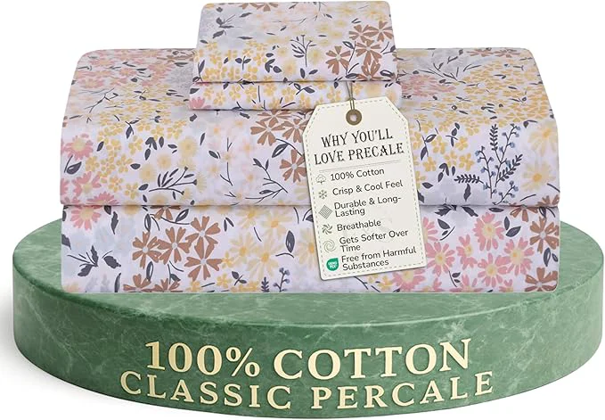 Innovative Feather amp Stitch Softest Cotton Sheets 300 Thread Count Percale Weave Bedding 16 quot Deep Pocket Cooling Sheets Breathable Bed Set Hotel Premium Quality Twin Victorian Floral Fine Crafted