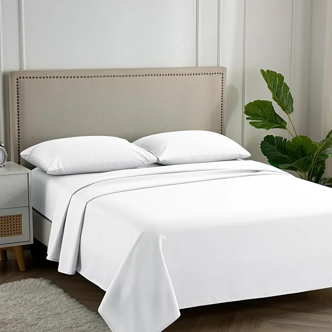 Versatile Carressa Linen Egyptian Cotton Queen Sheet Set – 600 Thread Count Egyptian Cotton Queen Sheets Set 4 PC Crisp White Ultra Soft Cooling 16 quot Deep Pocket Sateen Weave Luxury Hotel Bed Sheet Detailed