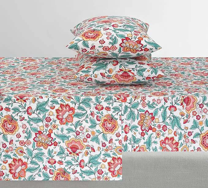 Optimized Feather amp Stitch Softest Cotton Sheets 300 Thread Count Percale Weave Bedding 16 quot Deep Pocket Cooling Sheets Breathable Bed Set Hotel Premium Quality Twin Vintage Garden Unique