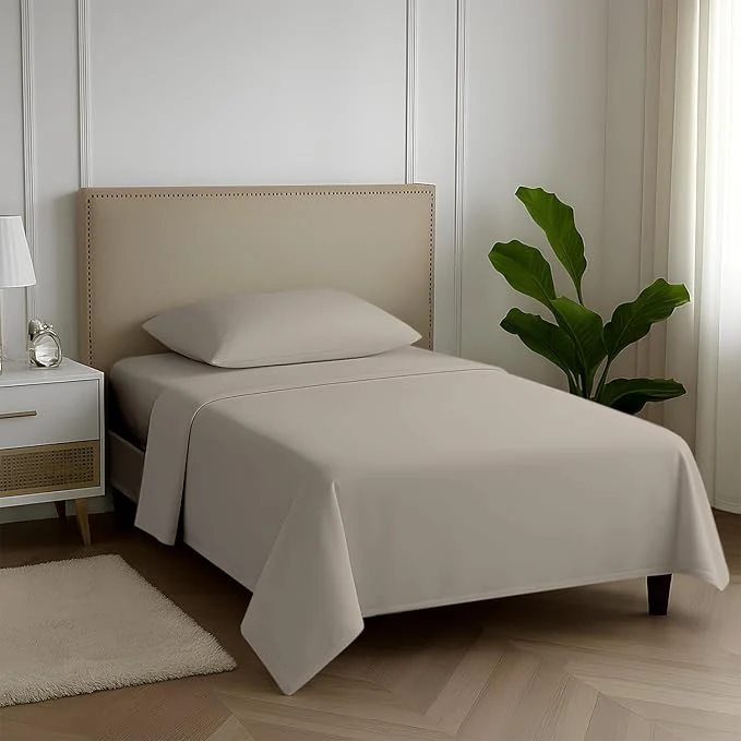 Original Carressa Linen Egyptian Cotton Twin XL Sheets Set – 600 Thread Count Luxury Egyptian Cotton Sheets Twin XL Size 3 PC Cocoa Taupe 16 quot Deep Pocket Soft Cooling Sateen Weave Dorm Room Bedding Classic