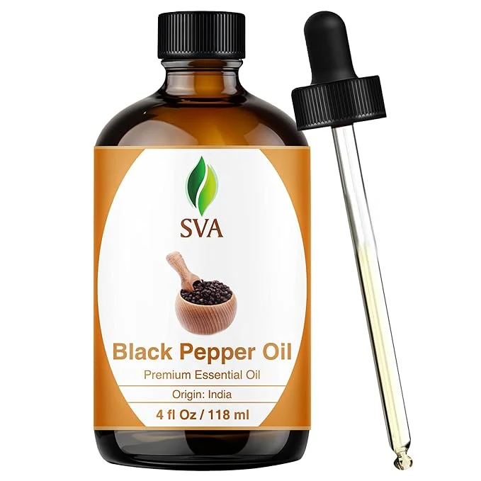 Green SVA Black Pepper Essential Oil – 4 Fl Oz – Natural Black Pepper Oil Convenient