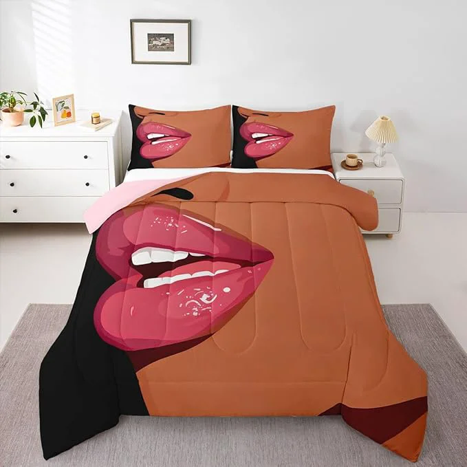 Carefully Designed Erosebridal Black Girls Pink Bedding Set for Kids African Black Women King Comforter Set Vogue Fashion Gorgeous Duvet Insert for Girls Women Teens Minimalist Romantic Makeup Quilt with 2 Pillow Cases Flexible