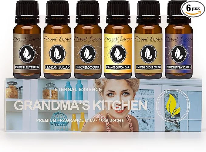 Natural Eternal Essence Oils Grandma’s Kitchen Set of 6 Premium Fragrance Oils Sustainable