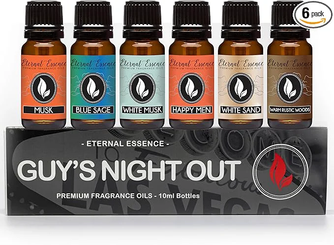 Fine Crafted Eternal Essence Oils Guy’s Night Out Set of 6 Premium Fragrance Oils High-End