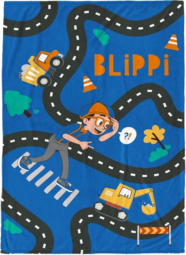 Easy-to-Use Jay Franco Kids Plush Throw Blanket – Soft amp Cozy Fleece Throw for Bedroom amp Couch Décor Licensed Product Blue – Blippi 60×90 – Large Blanket Trusted