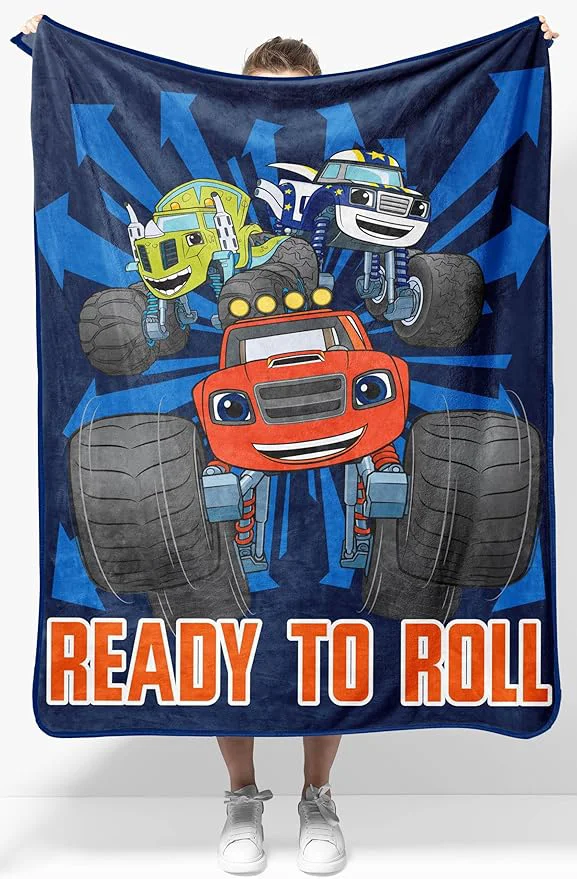 Top-Quality Jay Franco Kids Plush Throw Blanket – Soft amp Comfy Throw for Couch or Bed – Cozy Home Décor for Living Room amp Bedroom Blue – Blaze 40×50 – Travel Blanket Reusable