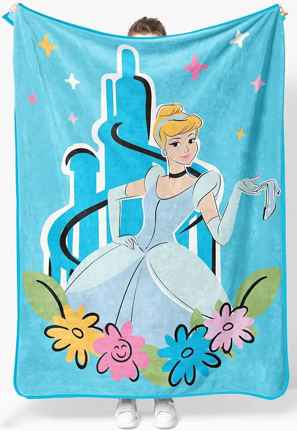 Detailed Jay Franco Kids Plush Throw Blanket – Soft amp Cozy Fleece Throw for Bedroom amp Couch Décor Licensed Product Blue – Disney Princess Cinderella 46×60 – Throw Blanket Sophisticated