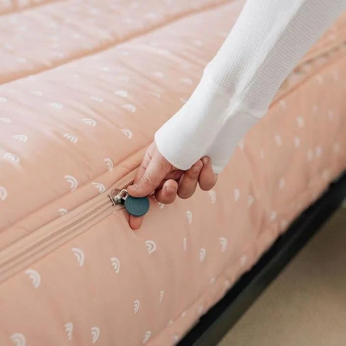 Clean Beddy 39 s Rainbow Theme Durable Zipper Bedding for Kids Bed in a Bag Peach Sheets amp Comforter Includes Pillowcase amp Pillow Sham Easy to Make amp Wash Premium Material