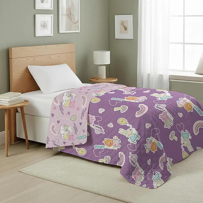 High-End Peppa Pig Fairgrounds Quilted Throw Blanket – Soft Blanket for Kids Featuring Peppa Pig Lightweight Bedding for Bed Couch or Sleepovers 60 x 80 Inches Convenient