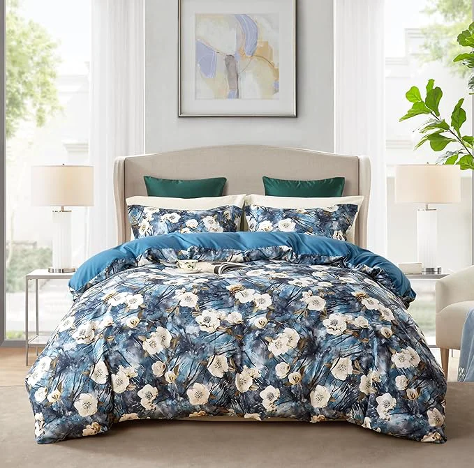 Reliable Cupocupa Duvet Cover Queen Size Set Boho Floral Pattern Queen Duvet Cover Set for Queen Size Bed Vintage Soft Bedding Leaf Print Duvet Cover with Pillowcases Professional