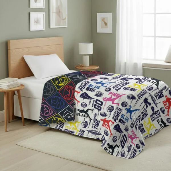 Clean Northwest Power Rangers Core Quilted Blanket Comfy Throw Adults Boys Girls Soft Lightweight Bedding for Bed or Couch 60 x 80 inches High-Performance