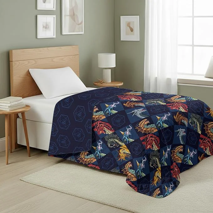 Traditional Northwest Dungeons amp Dragons Dragons amp Dice Quilted Blanket Comfy Throw Soft Lightweight Bedding for Bed or Couch 60 x 80 inches Sustainable