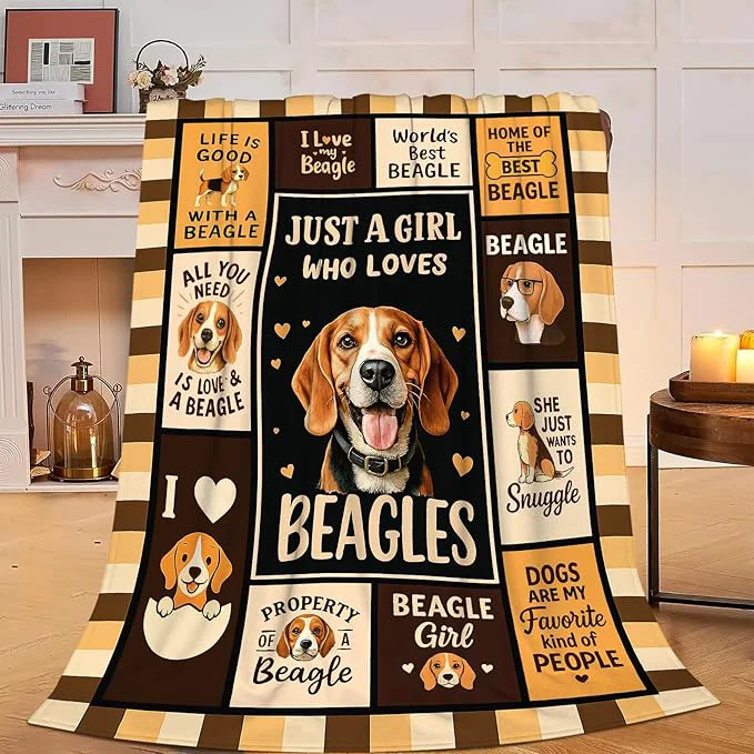 Functional Beagle Blanket Super Soft Warm Fluffy Fleece Flannel Dog Animal Throw Blanket Cozy Fuzzy Plush Stuff Bedding Blankets Gifts for Women Kids Boys Girls Adults 50 quot X40 quot Detailed