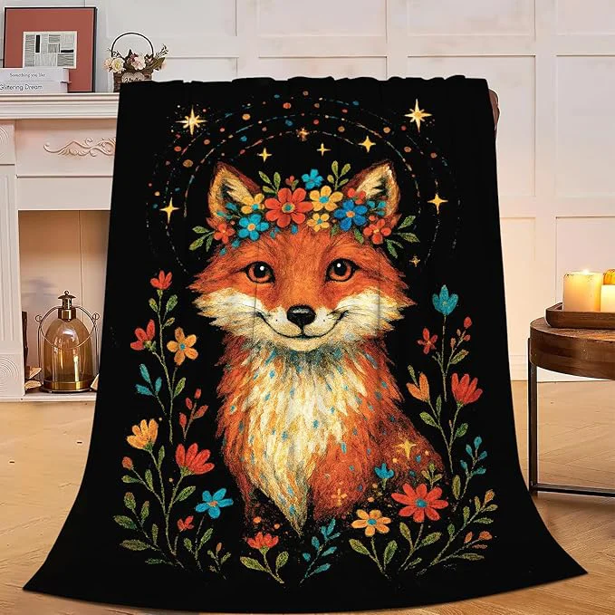 Contemporary Fox Blanket Super Soft Warm Fluffy Fleece Flannel Animal Throw Blanket Cozy Fuzzy Plush Stuff Bedding Blankets Gifts for Women Kids Boys Girls Adults 80 quot X60 quot Original Design