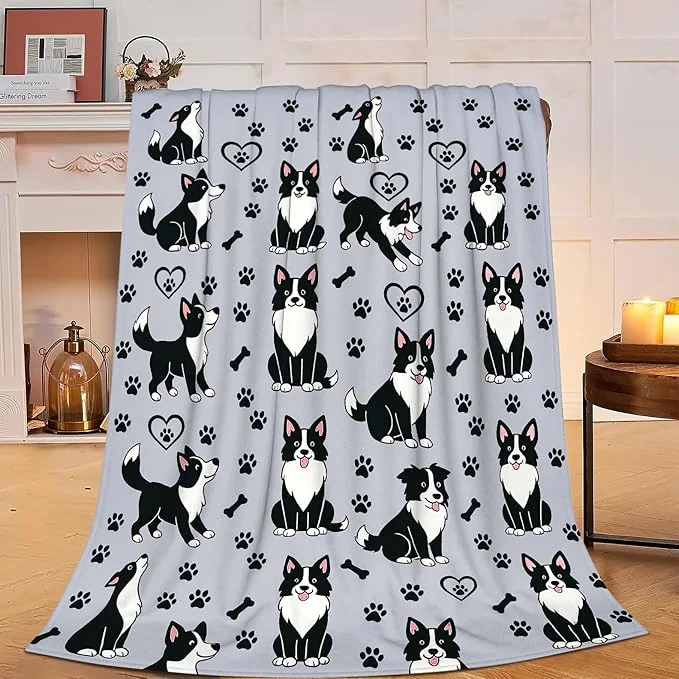 Reliable Border Collie Blanket Super Soft Warm Fluffy Fleece Flannel Dog Throw Blanket Cozy Fuzzy Plush Stuff Bedding Blankets Gifts for Women Kids Boys Girls Adults 50 quot X40 quot Exceptional