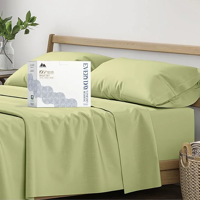 Easy-to-Use Mayfair Linen Organic Cotton Sheets Full Size – 4 PC Organic Cotton Full Size Percale Weave Sheet Set Soft Cooling Crisp amp Breathable 16 quot Deep Pocket Hotel Quality Bedding Set – Sage Green Elite