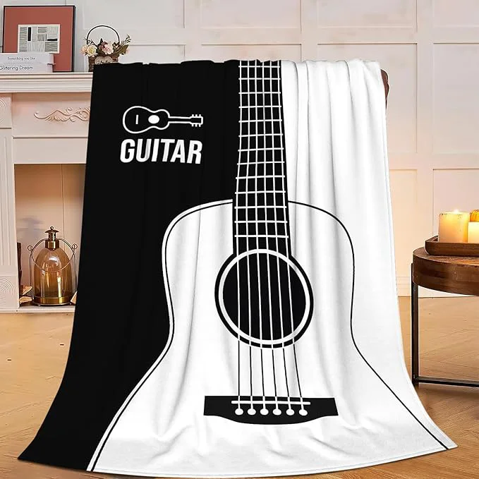 Exclusive Guitar Blanket Super Soft Warm Fluffy Fleece Flannel Music Instrument Throw Blanket Cozy Fuzzy Plush Stuff Bedding Blankets Gifts for Women Kids Boys Girls Adults 60 quot X50 quot Superior