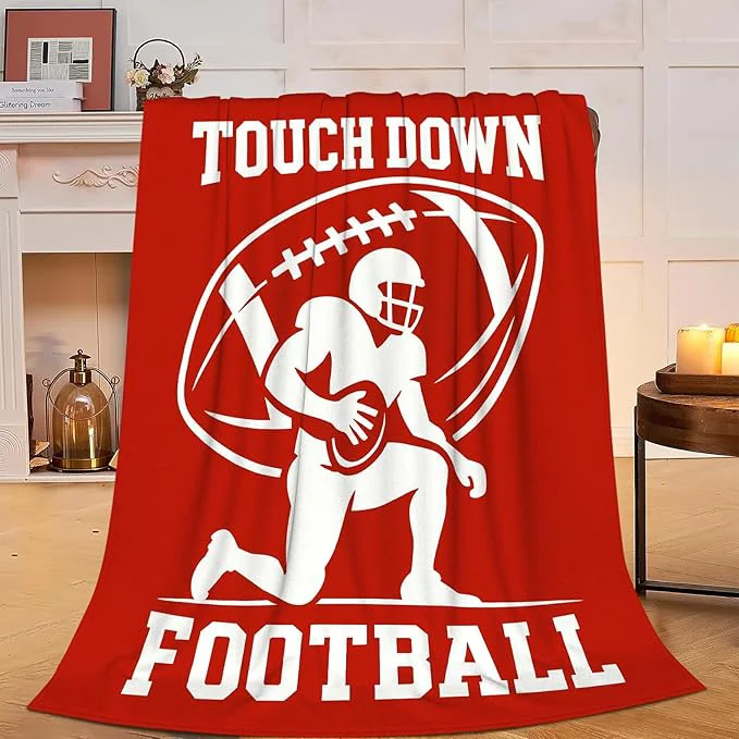 Official American Football Blanket Super Soft Warm Fluffy Fleece Flannel Ball Sports Throw Blanket Cozy Fuzzy Plush Stuff Bedding Blankets Gifts for Teens Boys Kids Women Girls Adults 60 quot X50 quot Contemporary