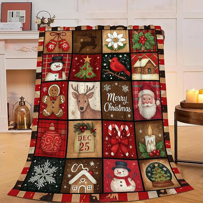 Original Christmas Blanket Super Soft Warm Fluffy Fleece Flannel Snowman Santa Claus Throw Blanket Cozy Fuzzy Plush Stuff Bedding Blankets Gifts for Women Kids Boys Girls Adults 80 quot X60 quot Verified