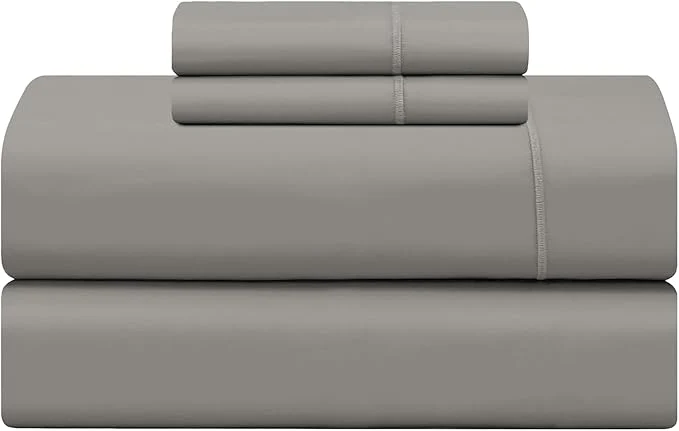 Stylish Feather amp Stitch 500 TC Full Size 4pc Damask Bed Sheet Set Soft Cotton Breathable Bedsheets 18 quot Deep Pockets Sateen Weave Striped Bedding Mattress Resort Hotel Luxury Decor – Ash Grey Original Design