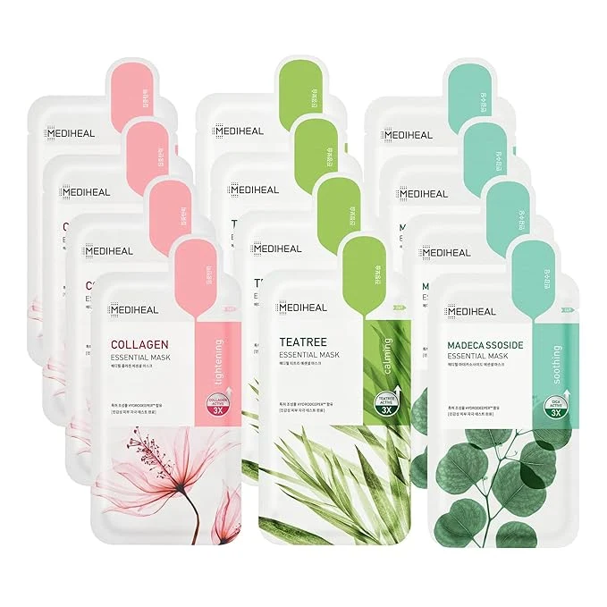 Fine Crafted Mediheal Sheet Mask Essential HERO 12 Pack Korean Skincare Facial Sheet Mask Pure