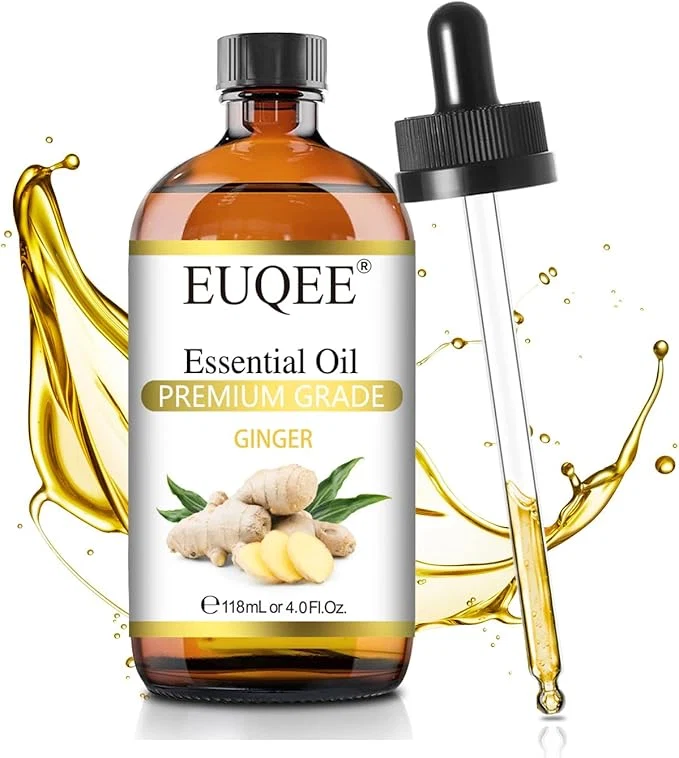 Clean EUQEE Ginger Essential Oil 118mL Pure Ginger Oil Large Bottle Premium High-Quality