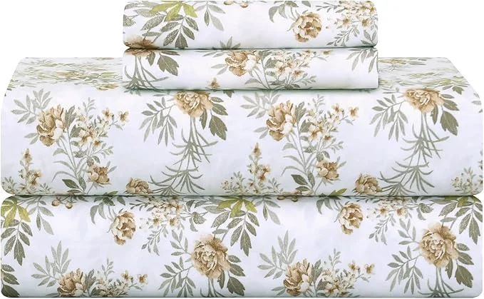 User-Friendly Feather amp Stitch Printed 500 TC Full Size 4pc Damask Bed Sheet Set Soft Cotton Breathable Bedsheets 18 quot Deep Pockets Sateen Weave Striped Bedding Mattress Resort Hotel Luxury – Rose Floral Sophisticated