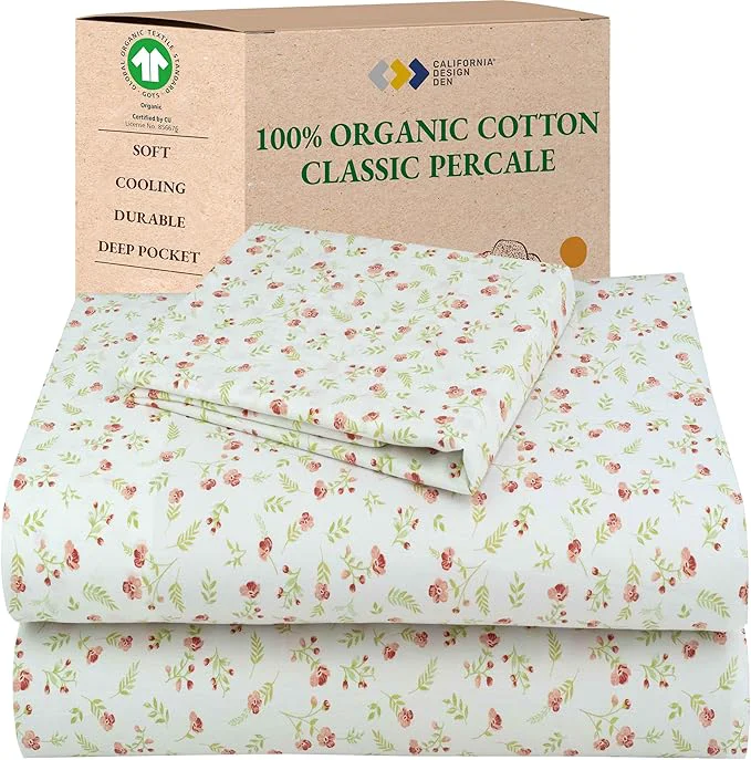 Healthy California Design Den Twin XL Floral Bed Sheet Organic Cotton Percale Sheets Deep Pocket Twin XL Sheets amp Pillowcase Set – Floral Innovative
