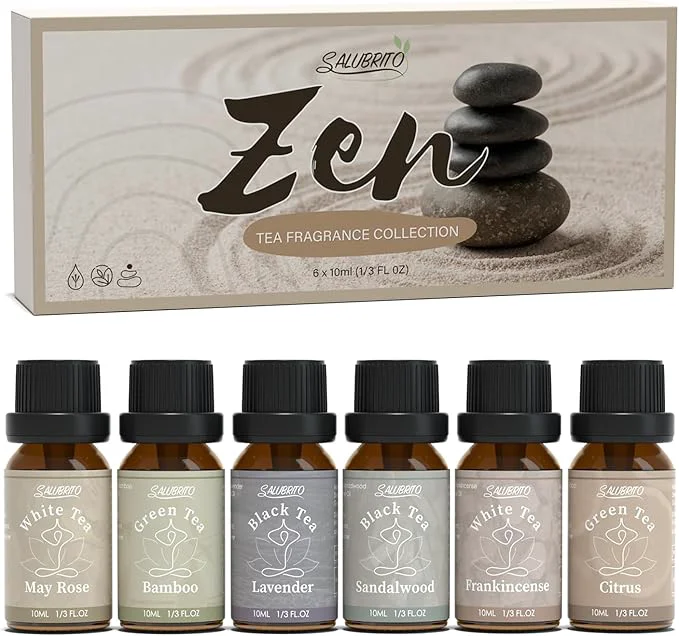 Consistent SALUBRITO Zen Fragrance Oil Set Tea Essential Oil Secure
