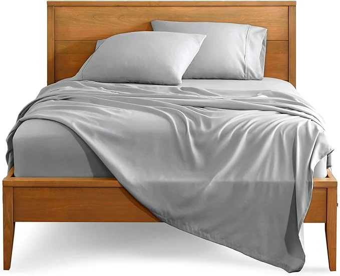 Classic Bare Home California King Sheet Set – 1800 Ultra-Soft Microfiber Cal King Bed Sheets – Double Brushed – Deep Pockets – Easy Fit – 4 Piece Set – Bed Sheets California King French Grey Professional