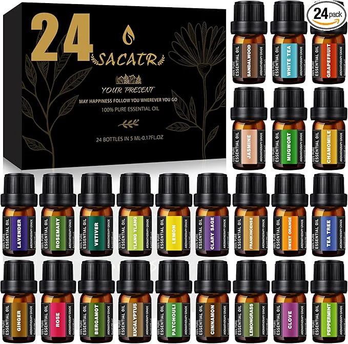 Advanced SACATR 24 Pcs Essential Oil Set User-Friendly