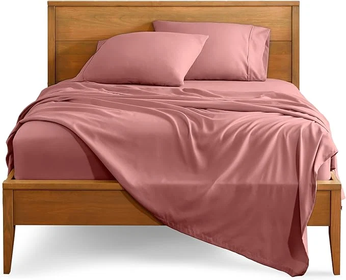 Lightweight Bare Home Split Head Flex King Sheet Set – 1800 Ultra-Soft Microfiber Bed Sheets – Double Brushed – Deep Pockets – Easy Fit – 4 Piece Set – Bedding Sheets amp Pillowcases Dusty Rose Fine Crafted