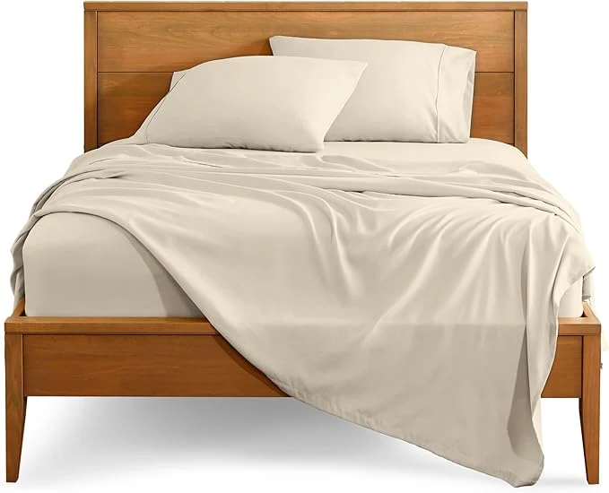 Secure Bare Home Split King Sheet Set – 1800 Ultra-Soft Microfiber Bed Sheets – Double Brushed – Deep Pockets – Easy Fit – 5 Piece Set – Bedding Sheets amp Pillowcases Split King Sand Versatile