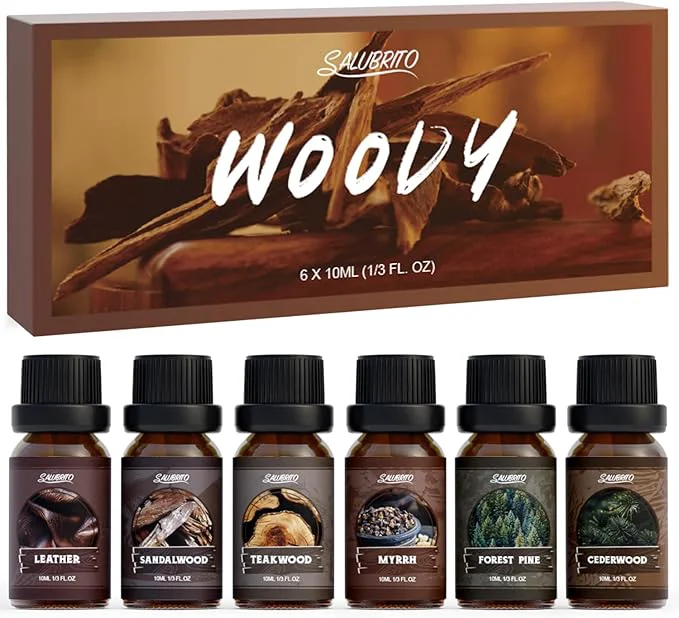 Elite SALUBRITO Woody Fragrance Oils Set Wood Essential Oil Set Natural