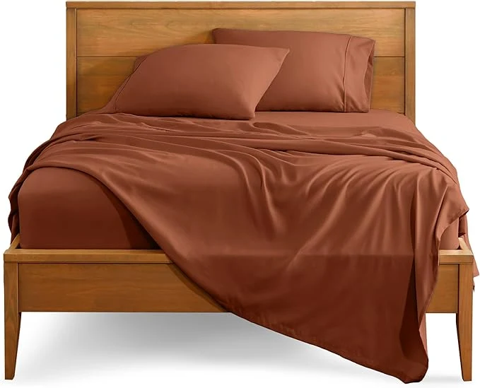Durable Bare Home Twin XL Sheet Set – 1800 Ultra-Soft Microfiber Twin Extra Long Bed Sheets – Double Brushed – Deep Pockets – Easy Fit – 3 Piece Set – Bedding Sheets amp Pillowcases Twin XL Terracotta Quality