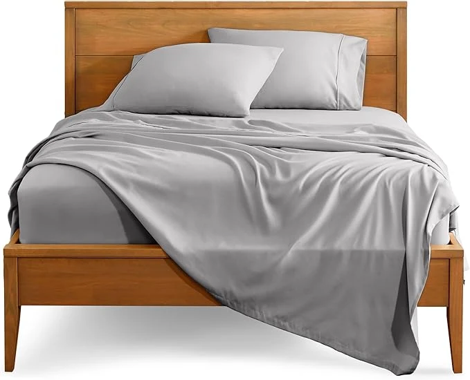 Reliable Bare Home Queen Sheet Set – 1800 Ultra-Soft Microfiber Queen Bed Sheets – Double Brushed – Deep Pockets – Easy Fit – 4 Piece Set – Bedding Sheets amp Pillowcases Queen Light Grey Proven