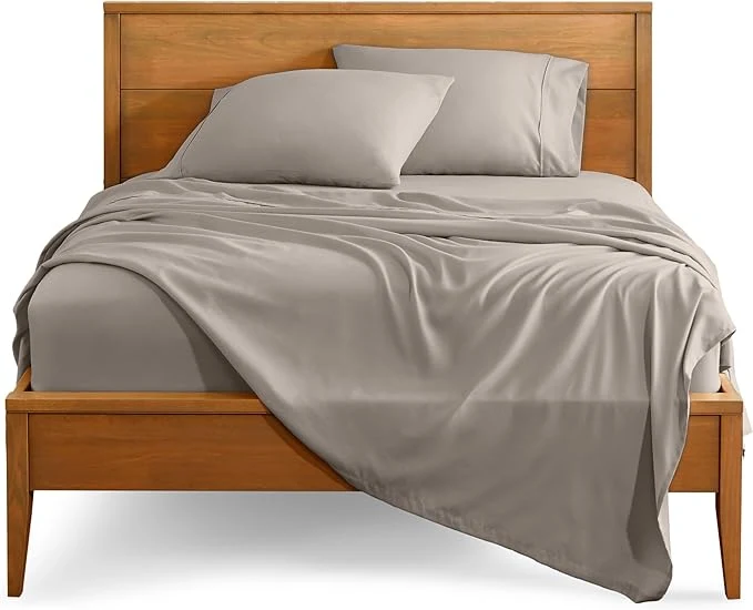 Easy-to-Use Bare Home California King Sheet Set – 1800 Ultra-Soft Microfiber Cal King Bed Sheets – Double Brushed – Deep Pockets – Easy Fit – 4 Piece Set – Bed Sheets California King Khaki Long-Lasting