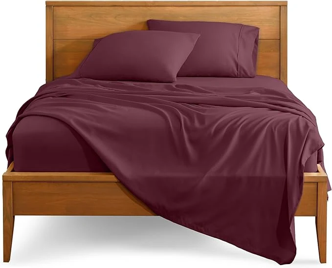 User-Friendly Bare Home Full Sheet Set – 1800 Ultra-Soft Microfiber Full Bed Sheets – Double Brushed – Deep Pockets – Easy Fit – 4 Piece Set – Bedding Sheets amp Pillowcases Full Burgundy Practical