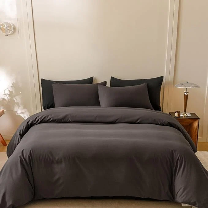 Smooth CLOTHKNOW Dark Brown Queen Comforter Set 3Pcs Coffee Bedding Sets Soft Queen Comforter Men Women Comforter with 2 x Pillow Cases Green